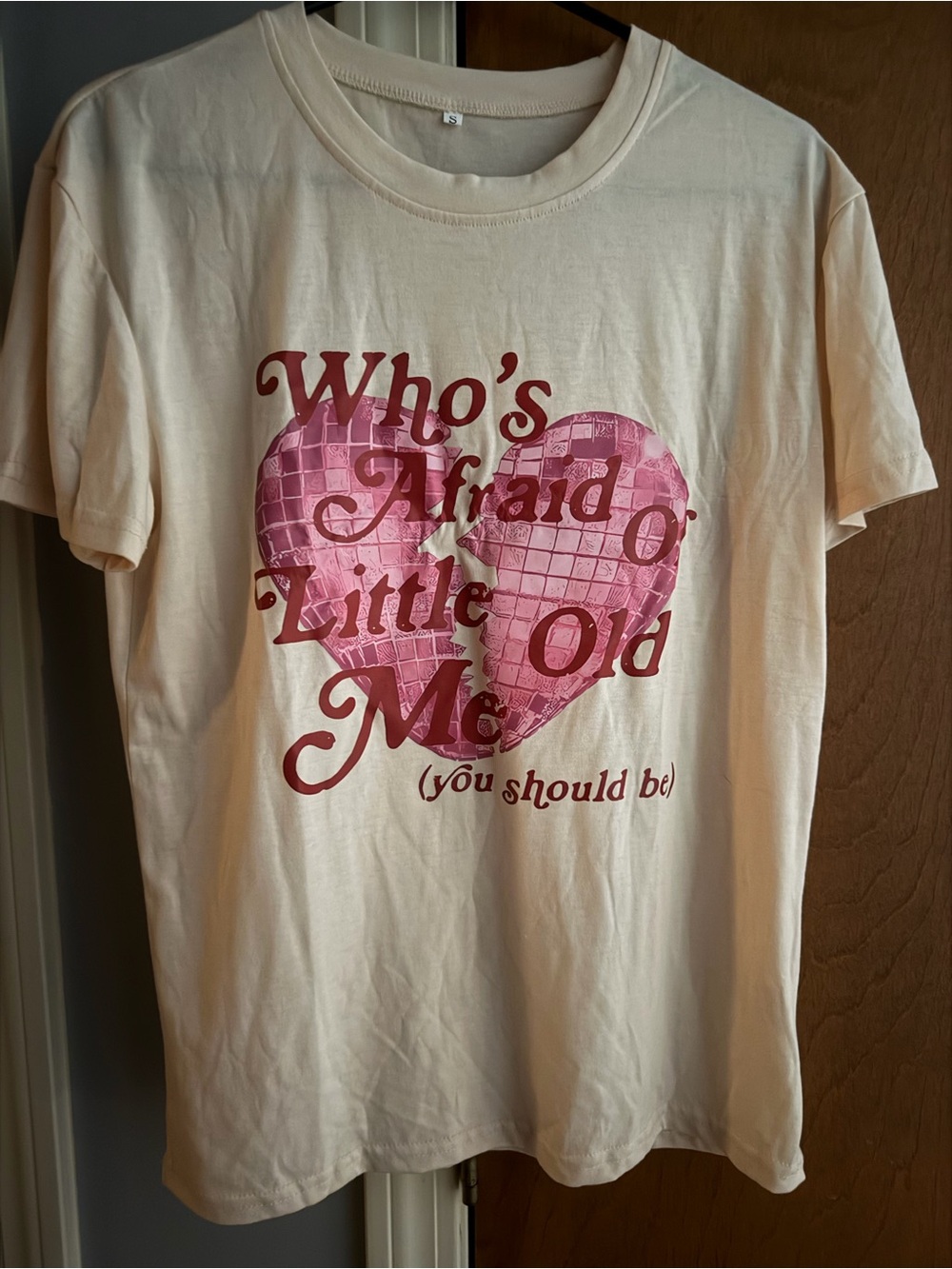 Women’s Small T-Shirt with Pink Heart Print